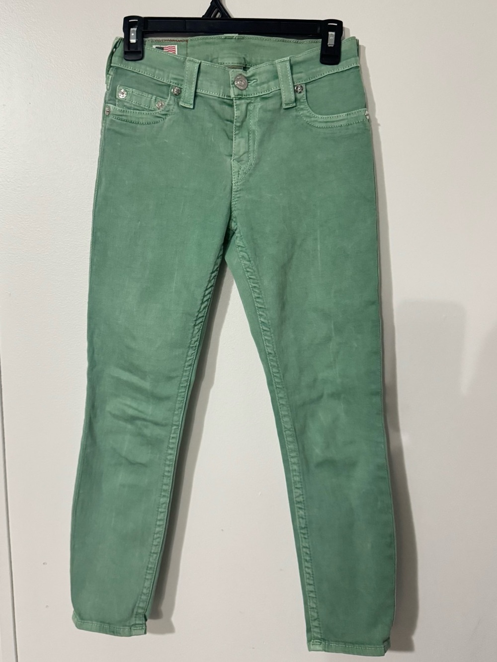 True Religion Green Skinny Jeans